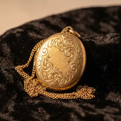 9ct gold locket & chain